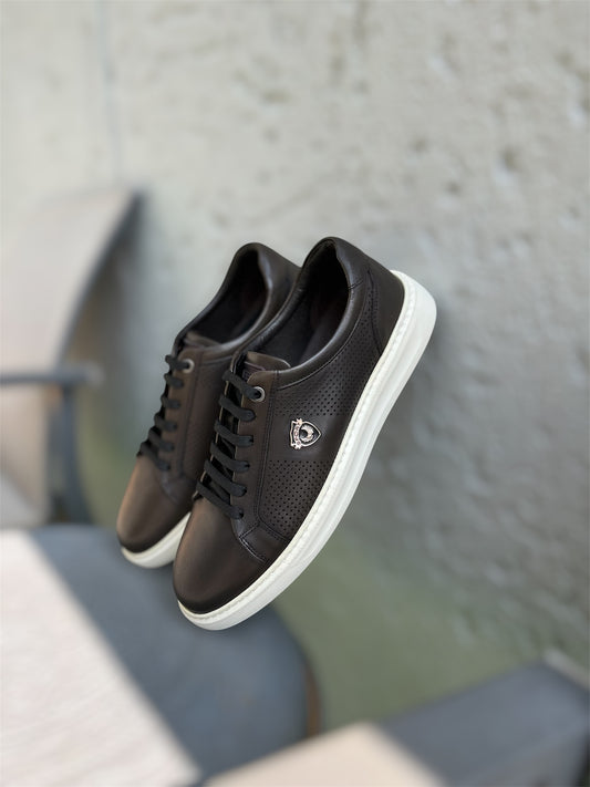 Men’s Chocolate brown leather lace-up sneaker