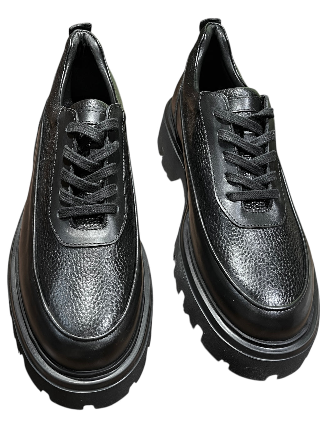 Genuine black leather lace-up formal