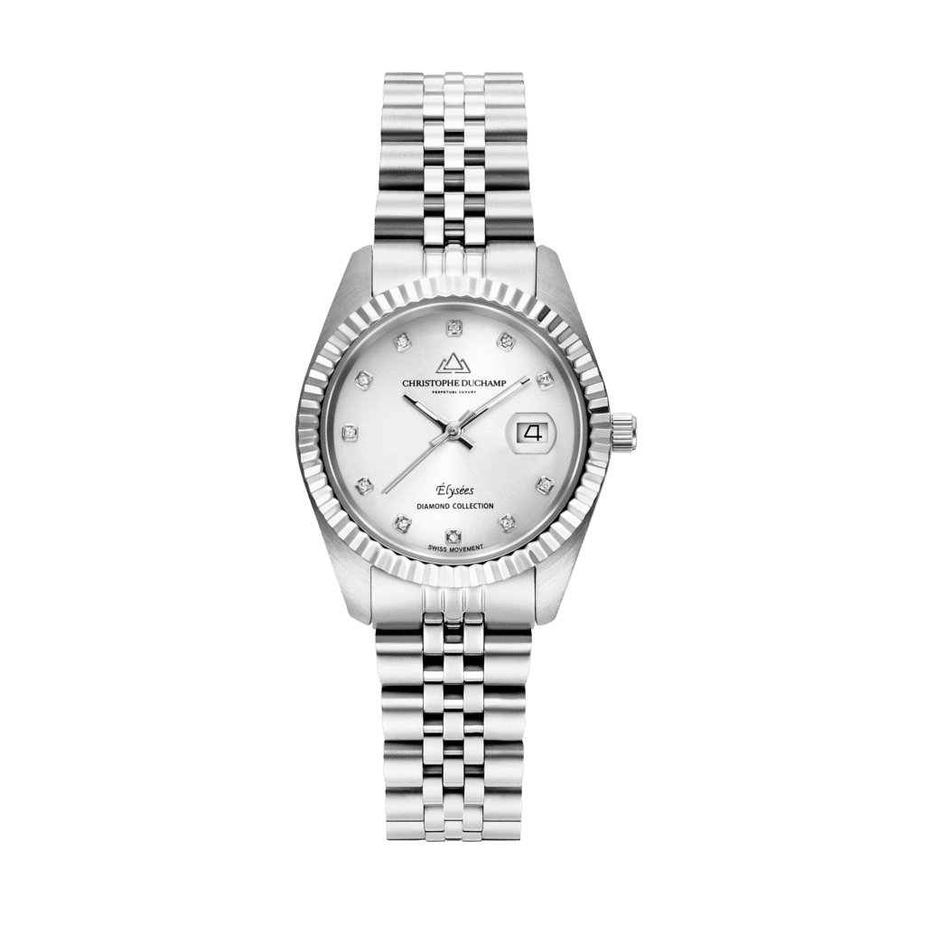CHRISTOPHE DUCHAMP ÉLYSÉES
SKU: CD7201-03
Silver sunray dial, silver strap & case.