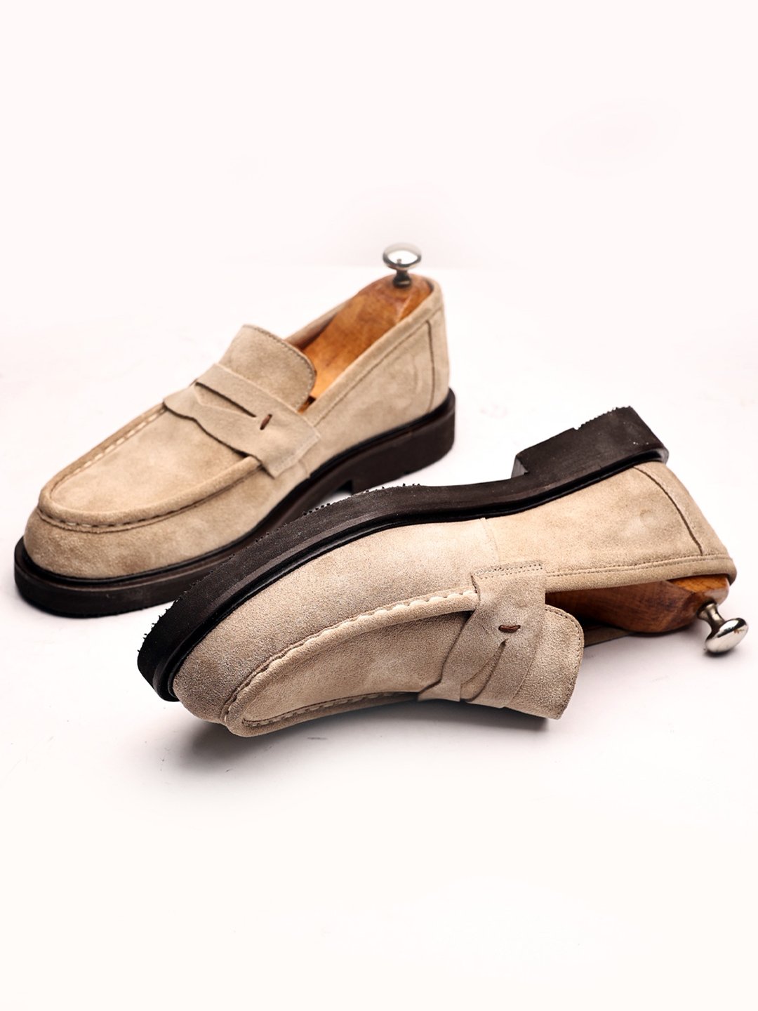 Men’s Suede Penny Loafers with chunky sole