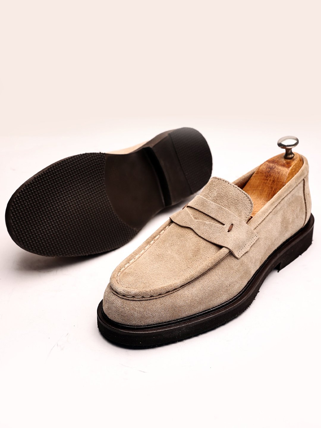 Men’s Suede Penny Loafers with chunky sole