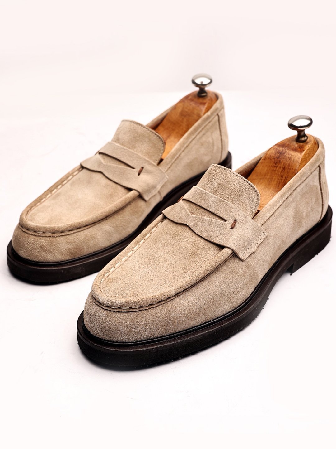 Men’s Suede Penny Loafers with chunky sole
